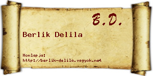 Berlik Delila névjegykártya